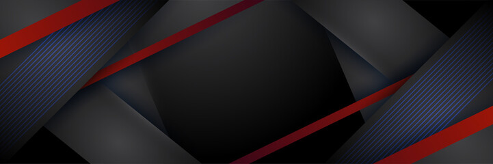 Black and red abstract banner background