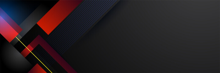 Black and red abstract banner background