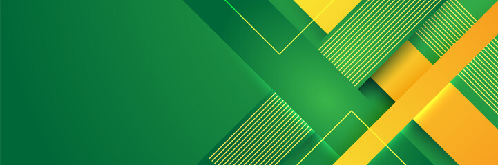 Green and yellow abstract banner background