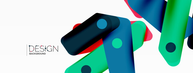 Tech minimal geometric wallpaper. Creative abstract background. Ribbon style stripes vector illustration for wallpaper banner background or landing page