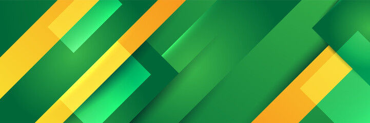 Green and yellow abstract banner background