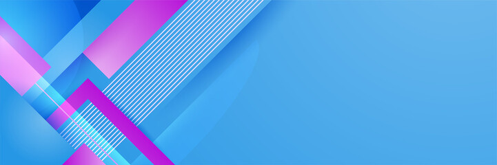 Blue pink and purple abstract banner background