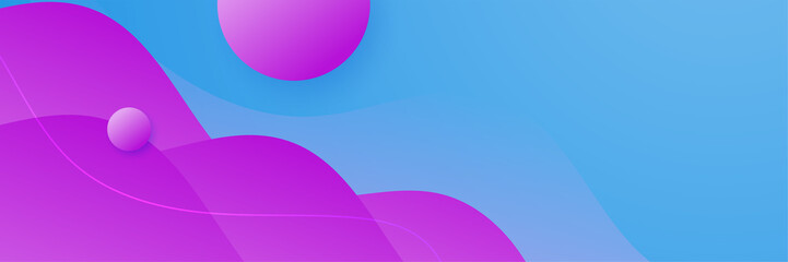 Blue pink and purple abstract banner background
