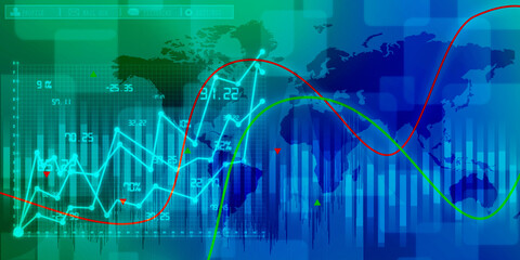 2d rendering Stock market online business concept. business Graph 
