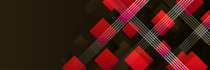 Black and red abstract banner background