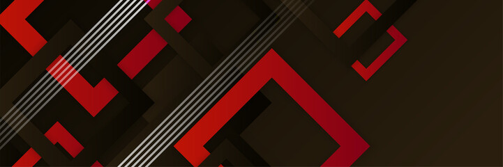Fototapeta premium Black and red abstract banner background