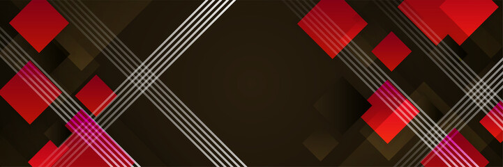 Black and red abstract banner background