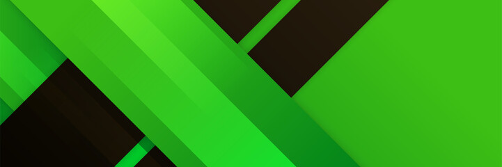 Green and black abstract banner background