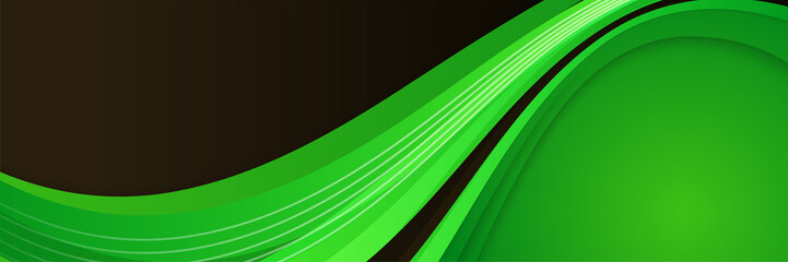 Green and black abstract banner background