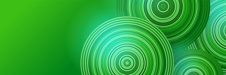 Green and black abstract banner background