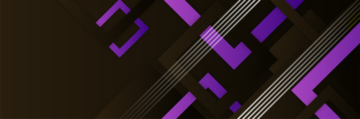 Purple and black abstract banner background