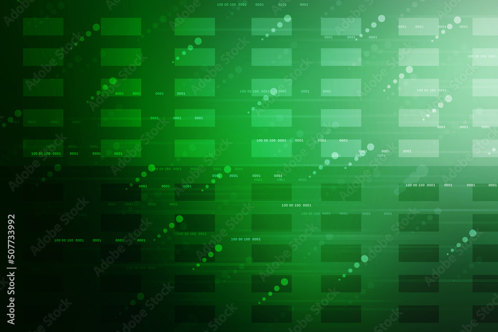 Poster 2d illustration abstract digital binary data on computer screen