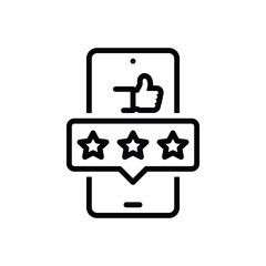 Black line icon for review