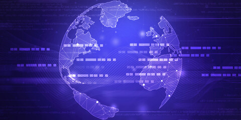 Fototapeta premium 2d illustration world map abstract background