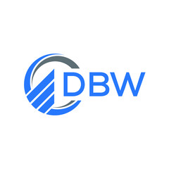 DBW Flat accounting logo design on white background. DBW creative initials Growth graph letter logo concept. DBW business finance logo  design.