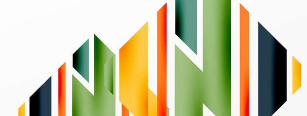 Minimal geometric abstract background. Dynamic 3d lines composition. Trendy techno business template for wallpaper, banner, background or landing