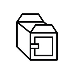 Black line icon for boc box