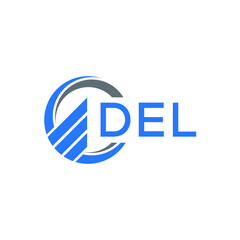 DEL Flat accounting logo design on white background. DEL creative initials Growth graph letter logo concept. DEL business finance logo design. 