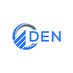DEN Flat accounting logo design on white background. DEN creative initials Growth graph letter logo concept. DEN business finance logo design. 