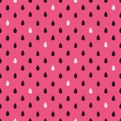 Vector seamless watermelon pattern. Bright repeated texture with watermelon seeds. Pink fruit ornament. Summer background.