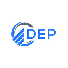 Fototapeta premium DEP Flat accounting logo design on white background. DEP creative initials Growth graph letter logo concept. DEP business finance logo design. 