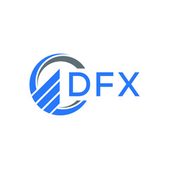 DFX Flat accounting logo design on white background. DFX creative initials Growth graph letter logo concept. DFX business finance logo design. 