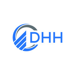 DHH Flat accounting logo design on white background. DHH creative initials Growth graph letter logo concept. DHH business finance logo design. 