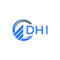 DHI Flat accounting logo design on white background. DHI creative initials Growth graph letter logo concept. DHI business finance logo design. 