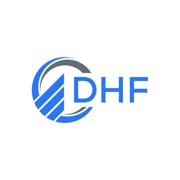 DHF Flat accounting logo design on white background. DHF creative initials Growth graph letter logo concept. DHF business finance logo design. 