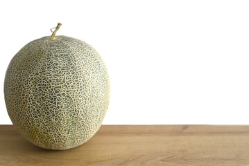 Roundish melon in white background