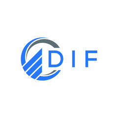 DIF Flat accounting logo design on white background. DIF creative initials Growth graph letter logo concept. DIF business finance logo design. 