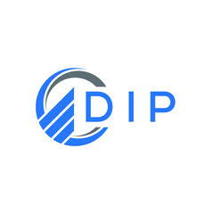 Fototapeta premium DIP Flat accounting logo design on white background. DIP creative initials Growth graph letter logo concept. DIP business finance logo design. 