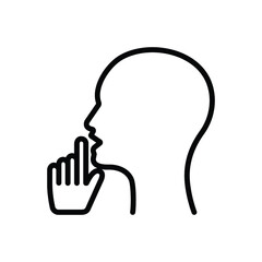 Black line icon for discretion