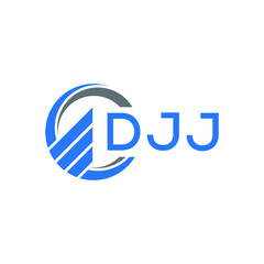 Fototapeta premium DJJ Flat accounting logo design on white background. DJJ creative initials Growth graph letter logo concept. DJJ business finance logo design. 
