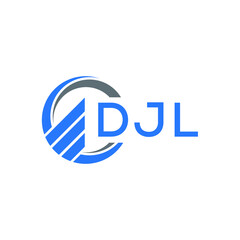 DJL Flat accounting logo design on white background. DJL creative initials Growth graph letter logo concept. DJL business finance logo design. 