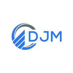 DJM Flat accounting logo design on white background. DJM creative initials Growth graph letter logo concept. DJM business finance logo design. 