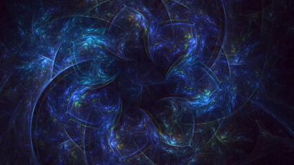 3D rendering abstract colorful fractal light background