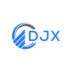 DJX Flat accounting logo design on white background. DJX creative initials Growth graph letter logo concept. DJX business finance logo design. 