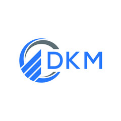 DKM Flat accounting logo design on white background. DKM creative initials Growth graph letter logo concept. DKM business finance logo  design.