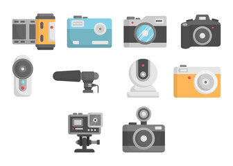 Camera icon set design template vector illustration