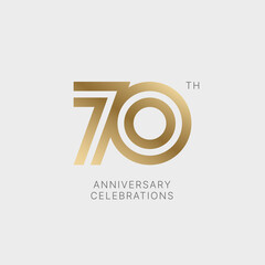 70 years anniversary logo design on white background for celebration event. Emblem of the 70th anniversary. - obrazy, fototapety, plakaty