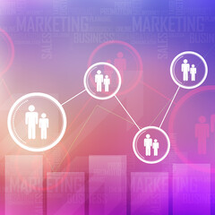 2d illustration Business Network concept
