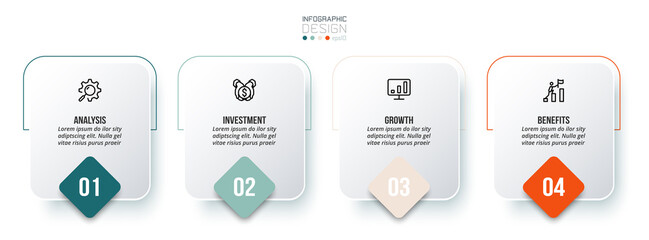 Infographic template business concept with step.
