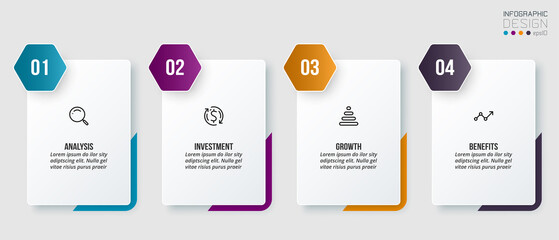 Infographic template business concept with step.
