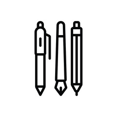 Black line icon for pens