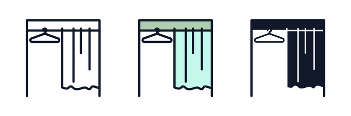 fitting room icon symbol template for graphic and web design collection logo vector illustration