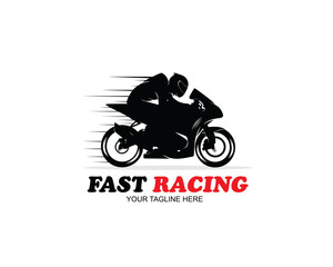 Vector design racer logo silhouette