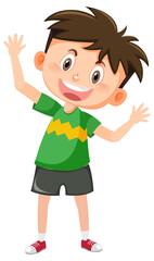 A happy boy cartoon character
