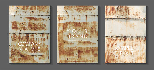 Vector rusty metal texture background, in A4 size for design work page cover book presentation. brochure layout and flyers poster template.