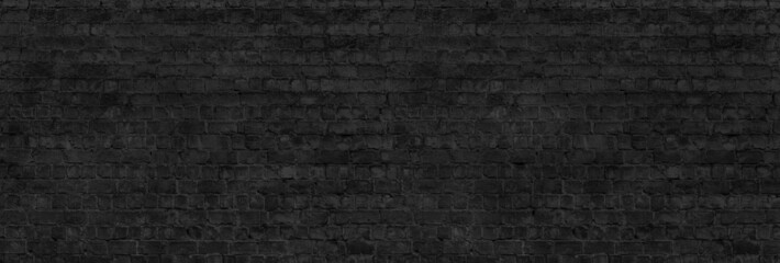 panoramic brick wall painted black